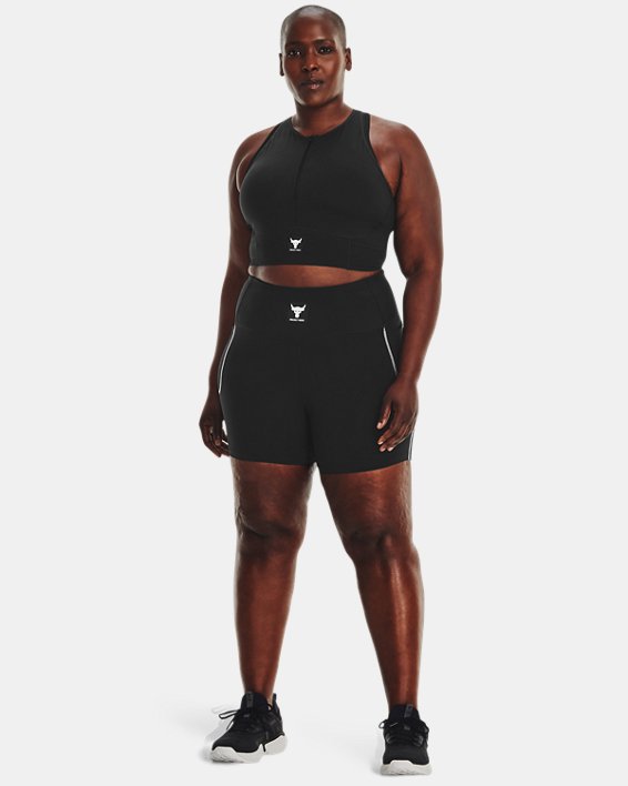Women's Project Rock Meridian Shorts, Black, pdpMainDesktop image number 2